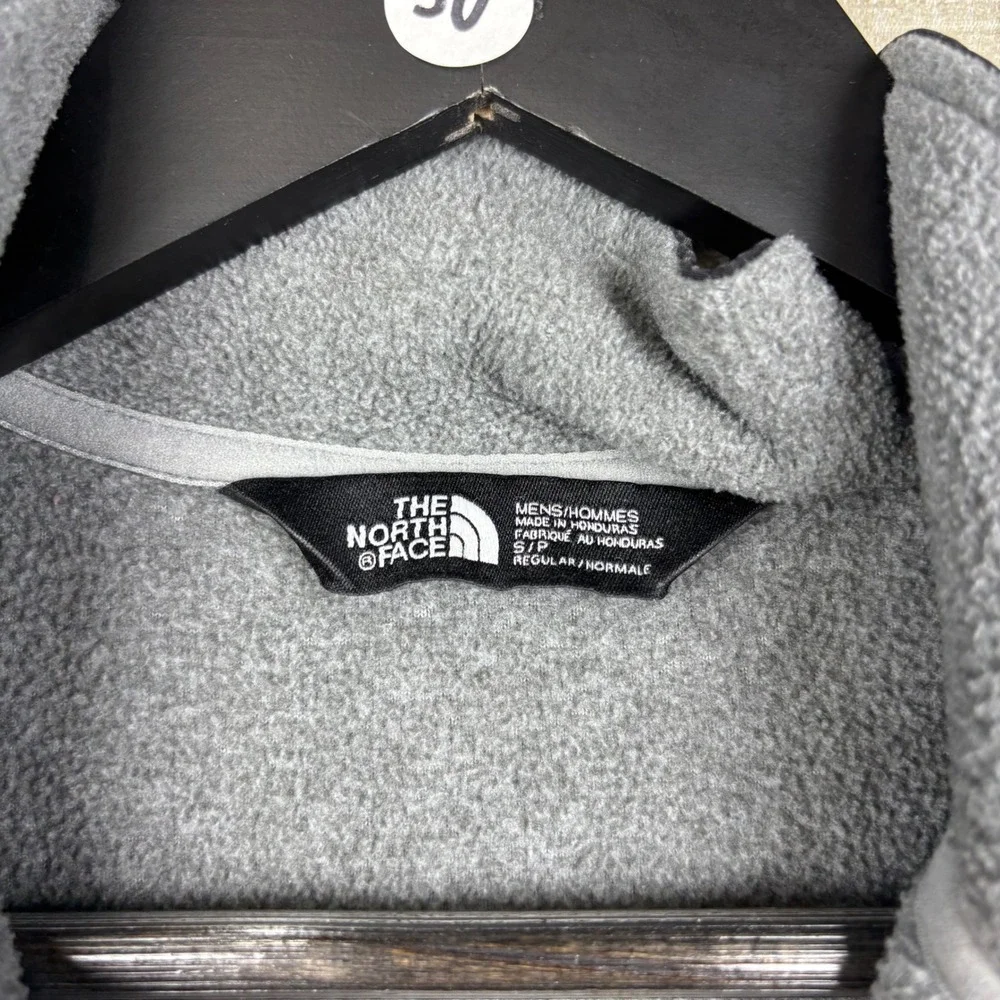 The North Face Mens Grey Black Quarter Zip Fleece Pullover Jacket Small